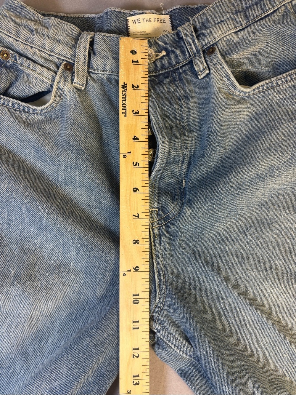Free People Vintage Light Wash Button-Fly Jeans Size 25 - Picture 5 of 13